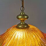 Hanging lamp in multiple layers glass and brass, by Vitrika Denmark 1980s