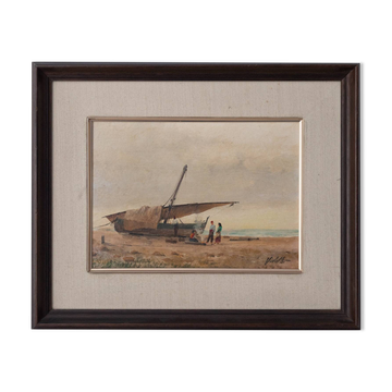 Bateau de pêche méditerranéen - Scène de plage