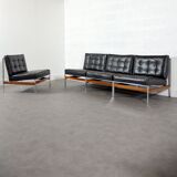 Suite of 4 low chairs or sofa 1950 vintage