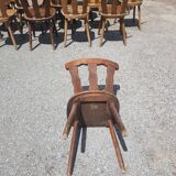 Old bistro chairs in solid oak wood