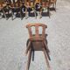 Old bistro chairs in solid oak wood