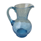 Pitcher or carafe in bubbled glass biot light blue