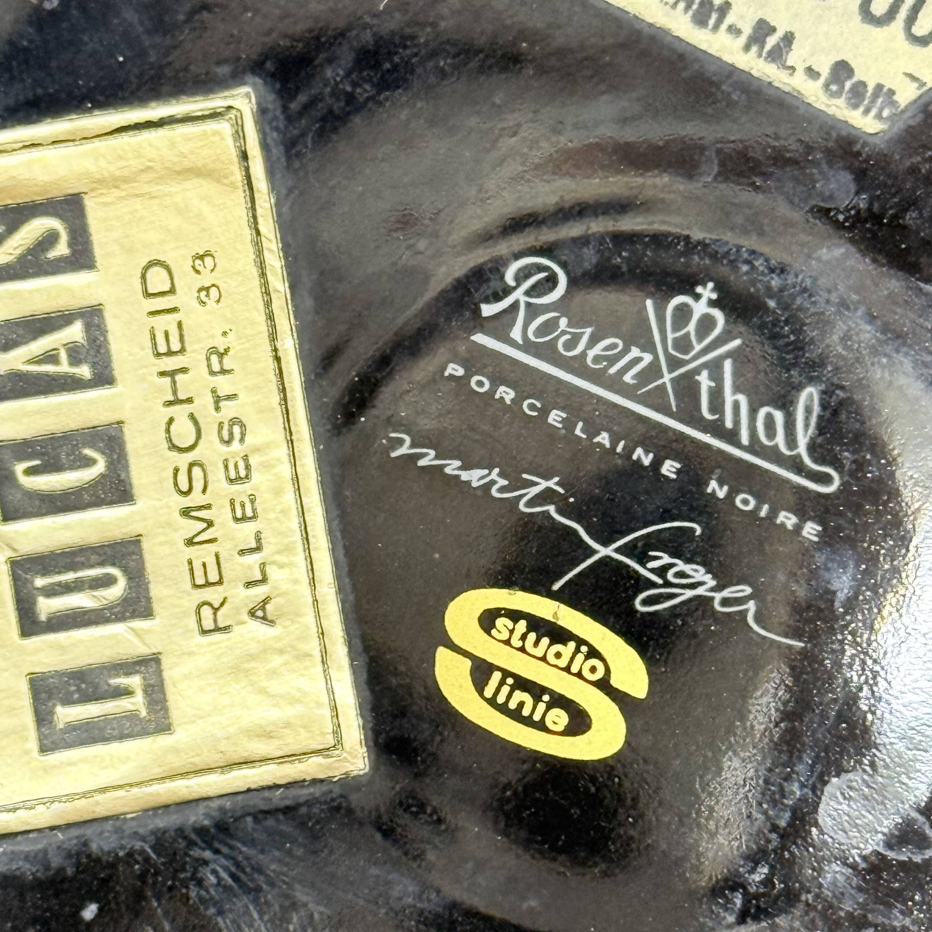 Martin Freyer Rosenthal Studio-Line Bisque Porcelaine Noire Op-Art Relief