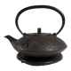 Antique cast iron teapot decorated