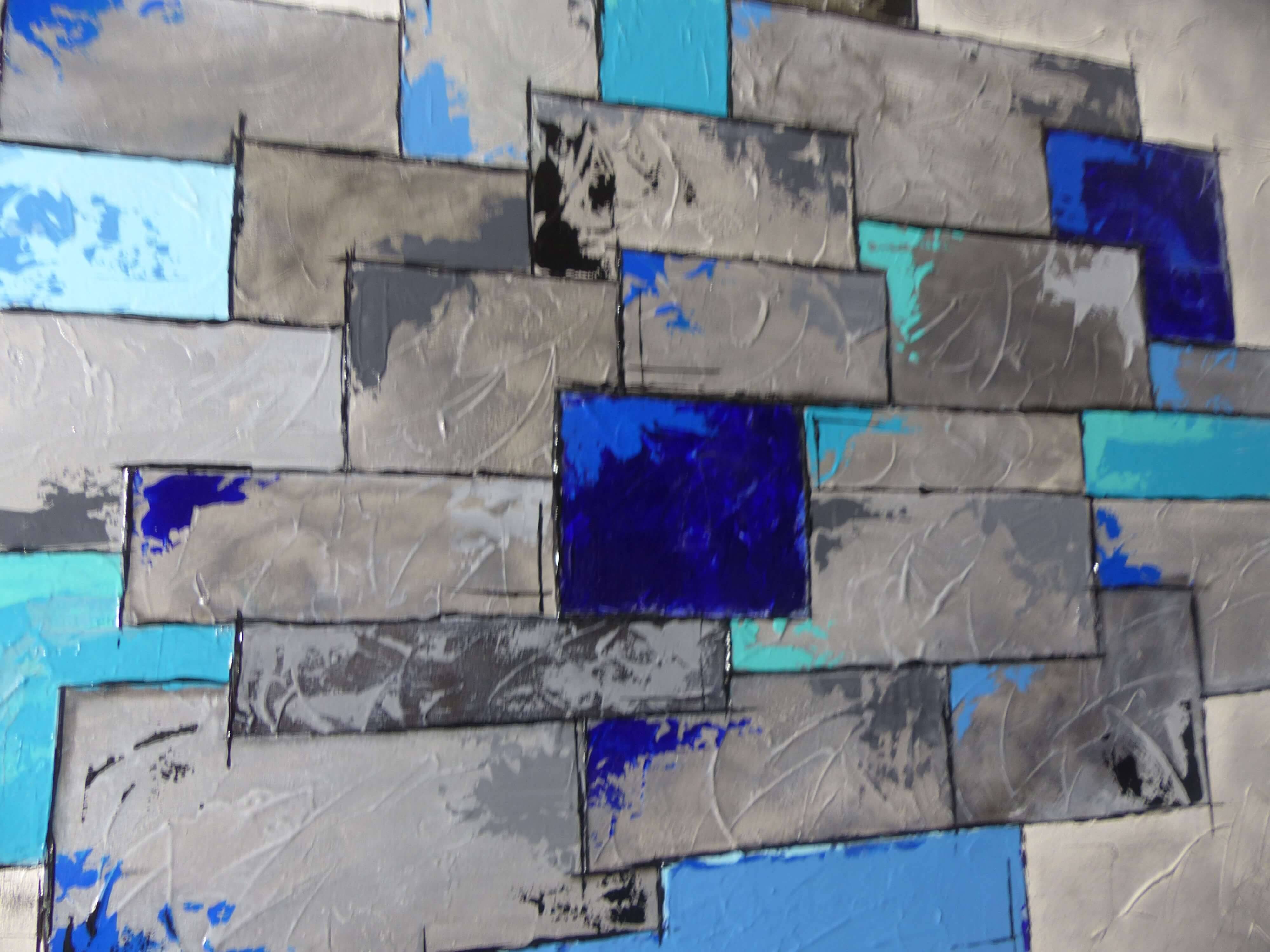 Contemporary abstract painting hand-painted using mixed media