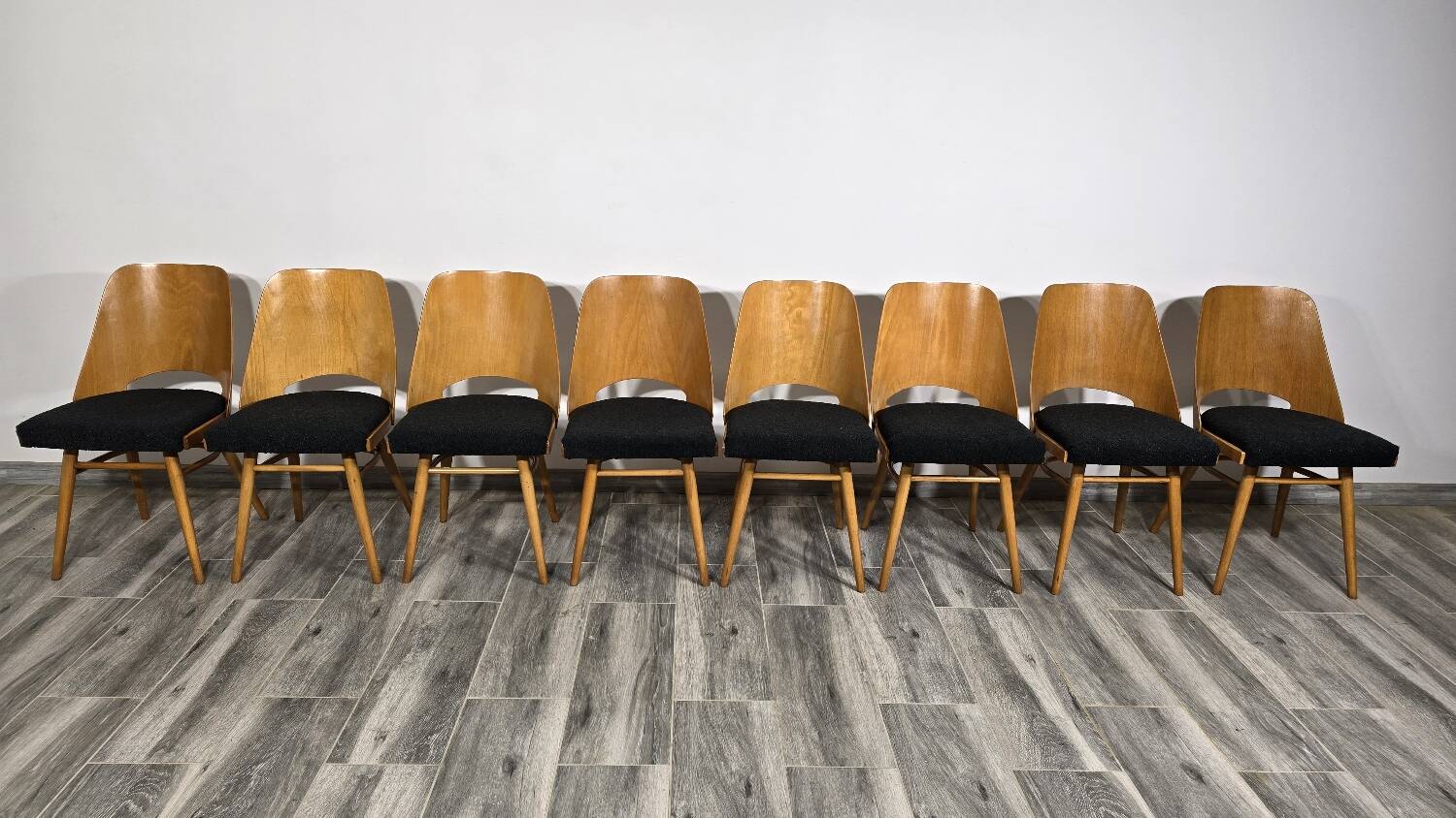 Dining Chairs by Radomir Hoffman for Ton, 1950s, Set of 8