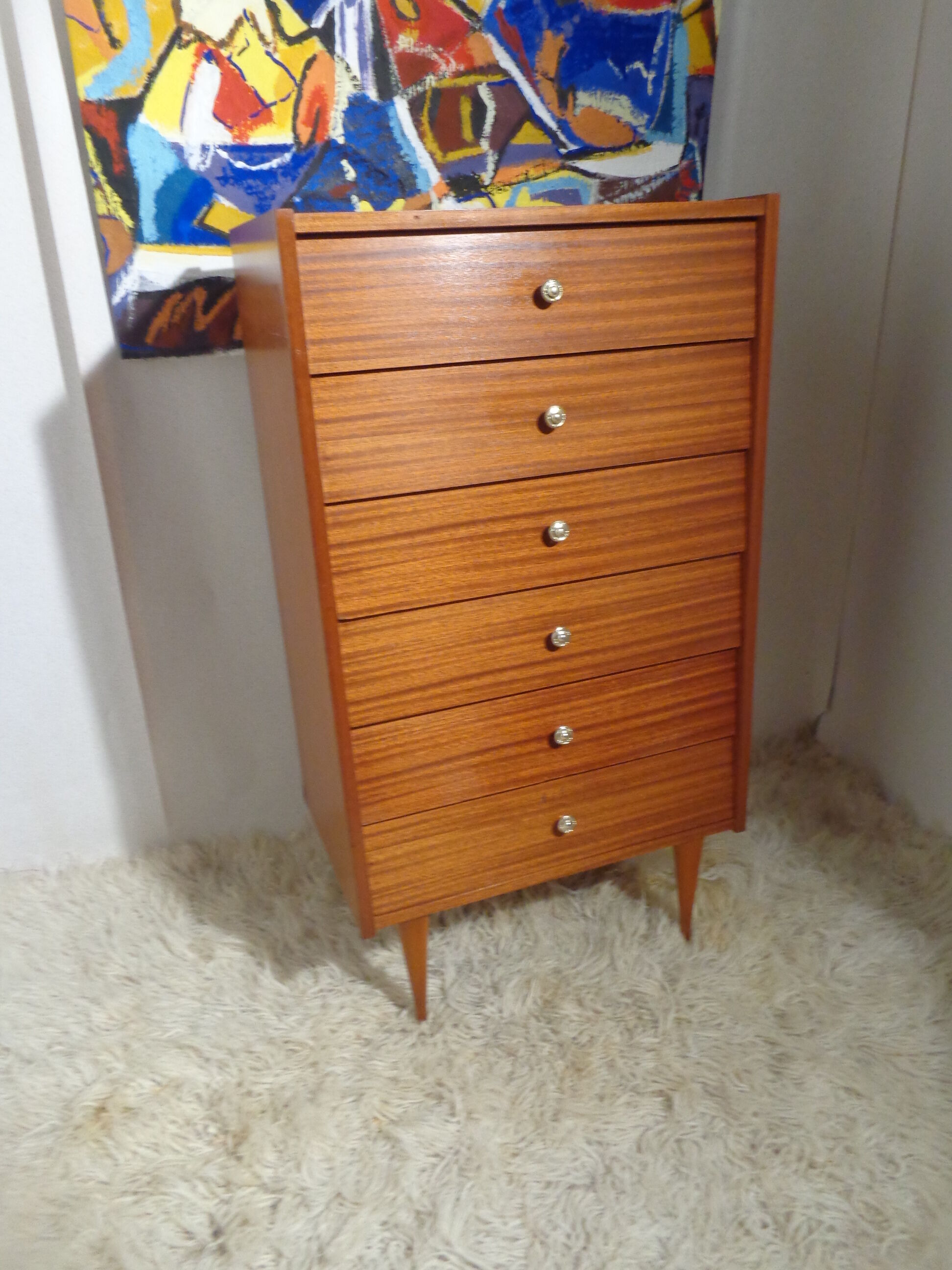 Vintage rag chest of drawers from the 60s stamped S.I.M.M.O.B