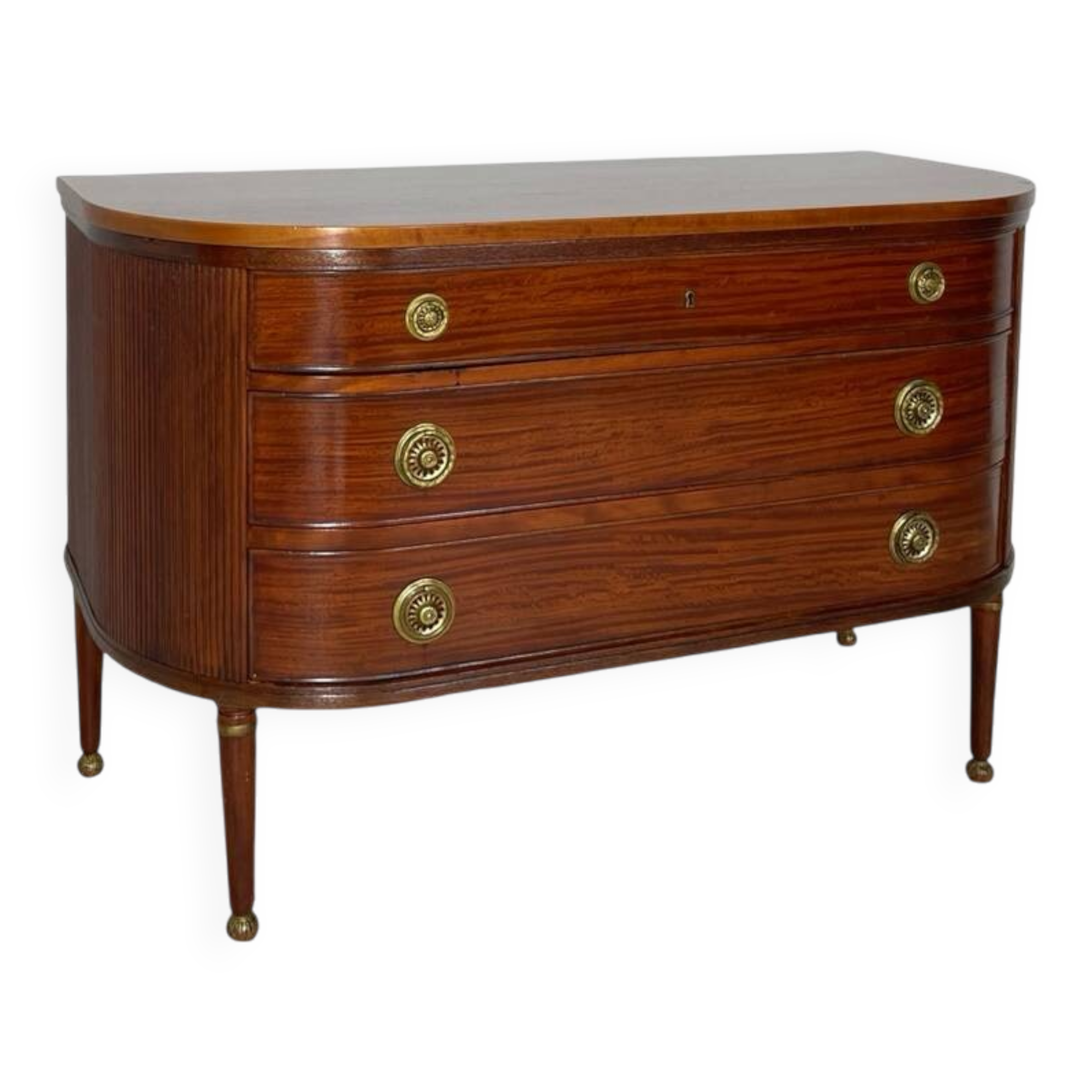 Large half-moon shaped chest of drawers/hall console, 1930s/1940s.