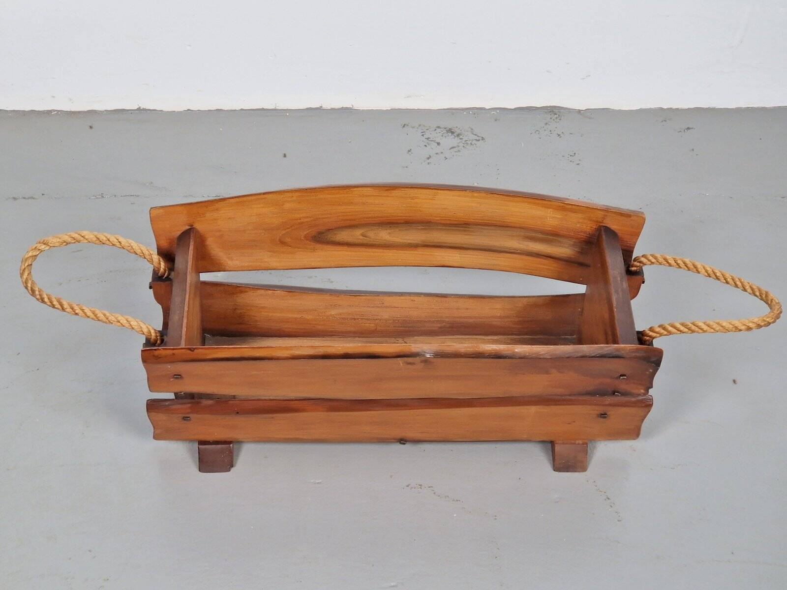 Brutalist Rope Magazine Rack, 1960s