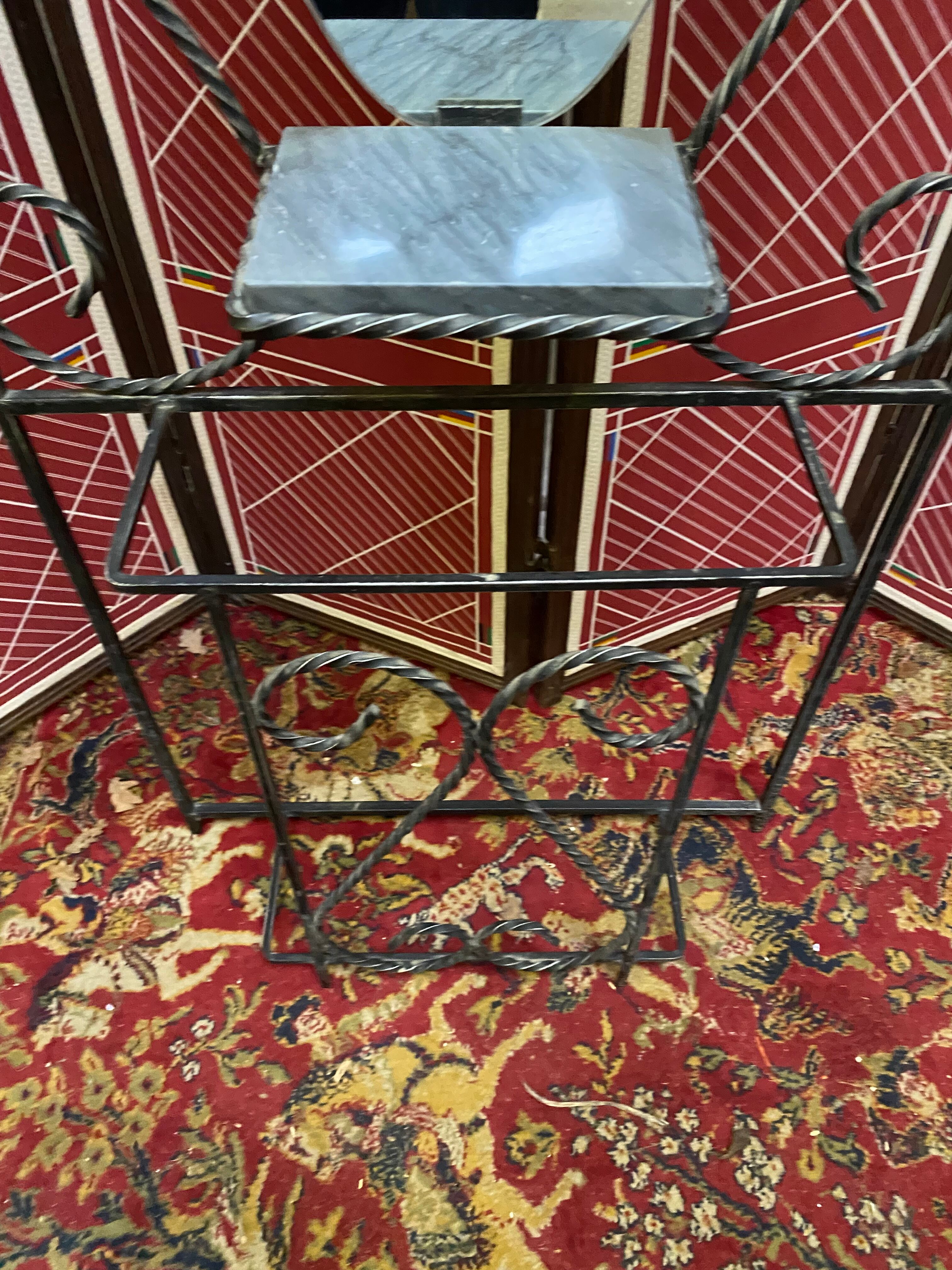 Coat rack art-deco wrought iron cloakroom