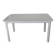 Glossy white table for dining room with white metal legs, in very good condition.