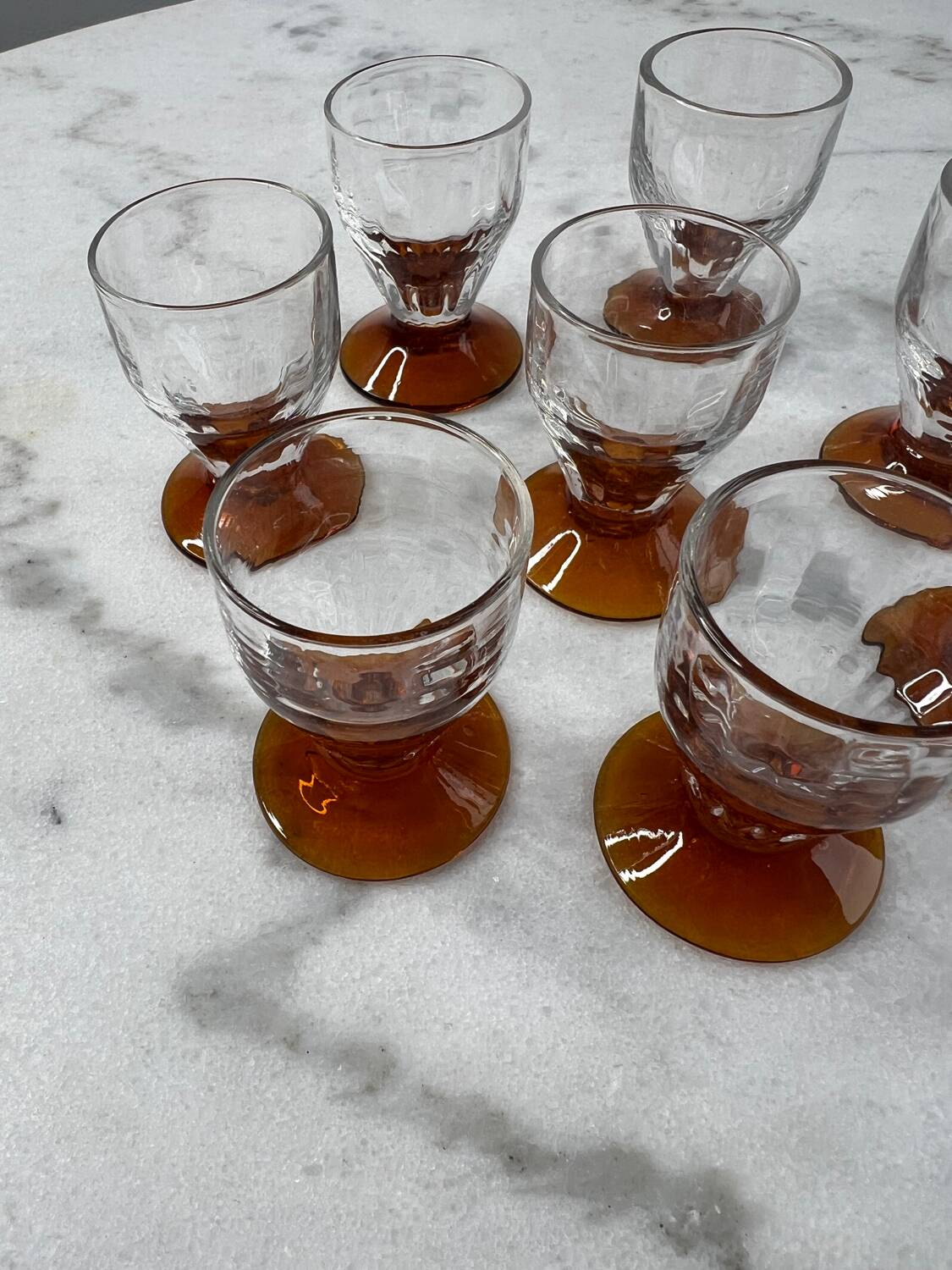 Set of 8 blown glass shooters