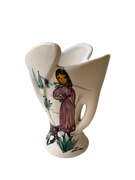 Old vintage Corsican ceramic vase
