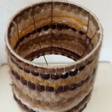 Sandstone lamp, wool lampshade, 50s/60s