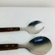 Teak and stainless steel salad cutlery in Scandinavian style, 1960s.