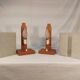 Pair of vintage Scandinavian table lamps in teak and Perspex