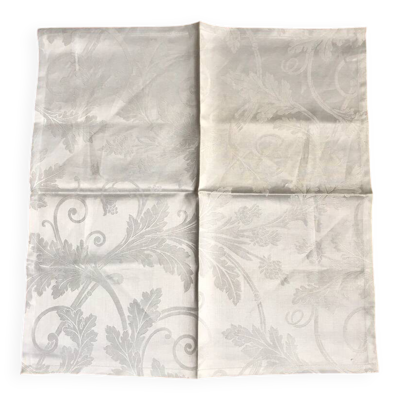 Serviette Christofle ''Orangerie'' coton Gris damassé