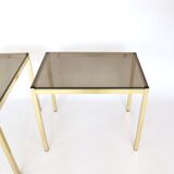 Pair of gilded metal side tables