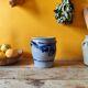 Blue and grey glazed stoneware pot from Alsace