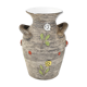 Vintage vase 1950 ceramic flowers relief