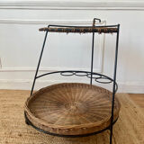 Airborne wicker and metal rolling trolley