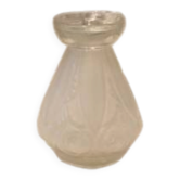 Vase ou vase à jacinthe en verre moulé satiné art déco vers 1930