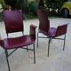 Ross Littell pour fauteuils Matteo Grassi en cuir Bordeaux et acier, ensemble de 2