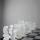 Large vintage chess set from the 70s, white and black marble, Italian craftsmanship