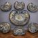 Antique silver-plated glass service – 7 pieces – Venice – engraved decoration