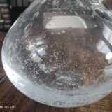 Wine carafe, vintage decanter in hand-blown Hartzviller bubbled crystal
