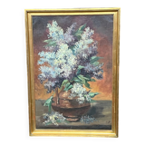 Painting signed "Bouquet of Lilacs"