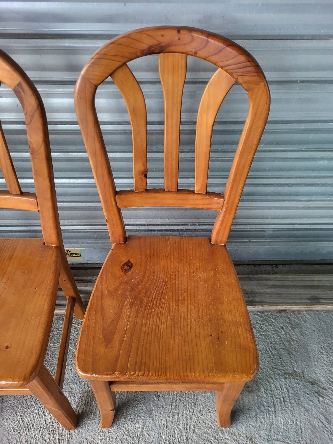 Set of 4 vintage solid wood chairs