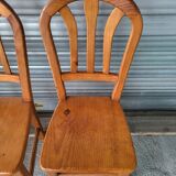Set of 4 vintage solid wood chairs