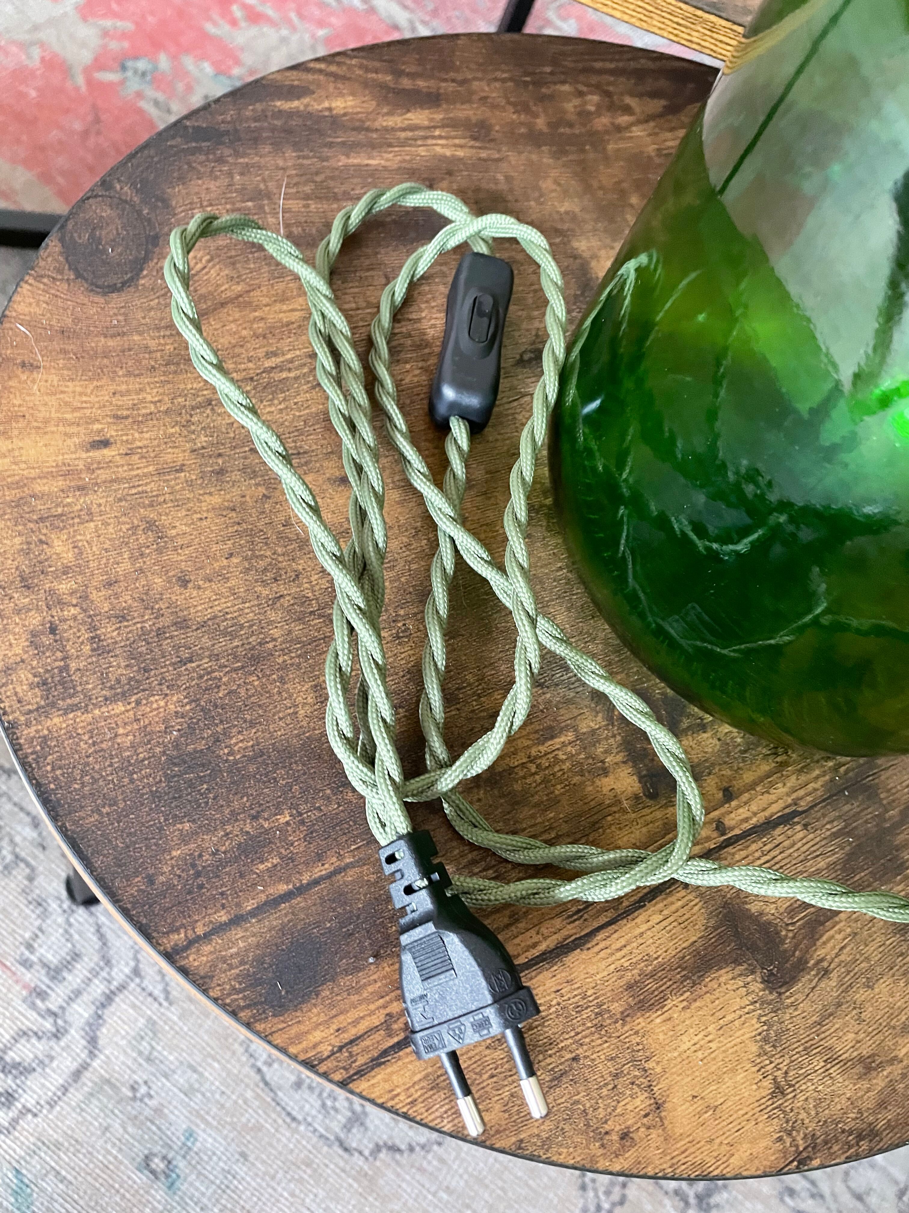 Lady Jeanne green table lamp electrified to nine