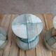 Set of 4 vintage onyx stemmed glasses