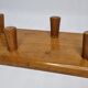 Coat rack with five hooks in natural wood, 60s, 50 cm