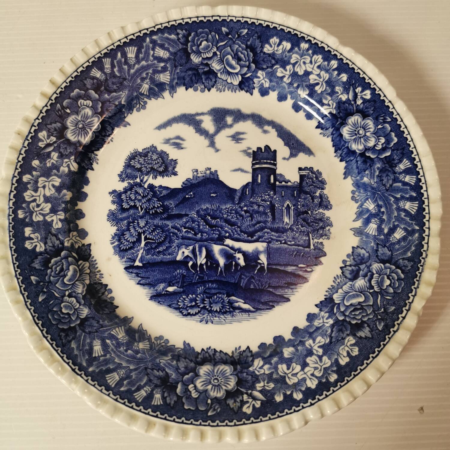 Adams English Scenic Ironstone Blue Plate