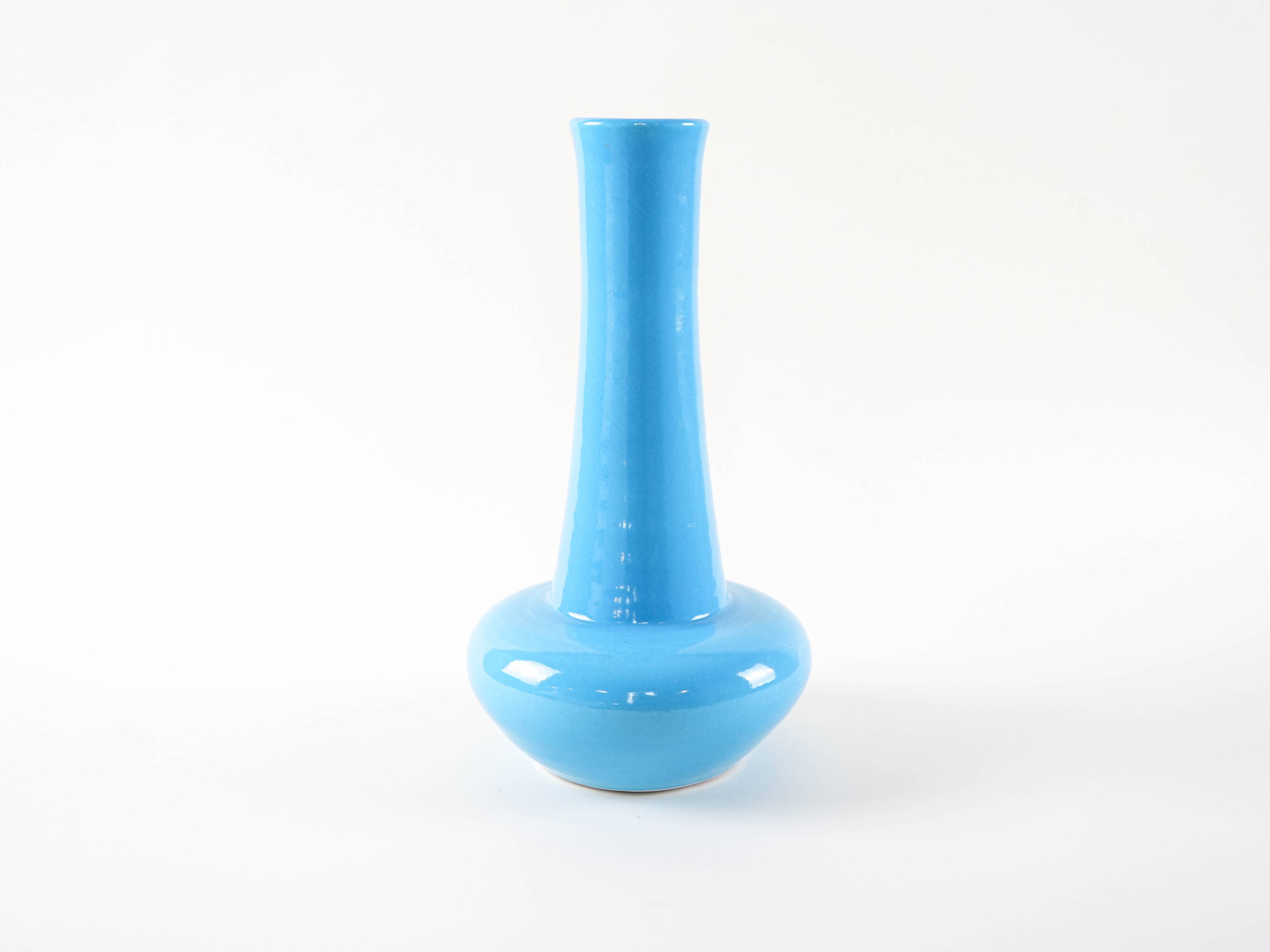 Blue ceramic vase, Danish design, 1970s, made in Denmark