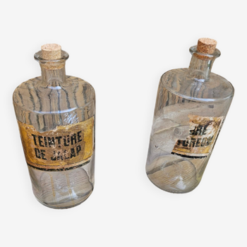 Pair of apothecary bottles in blown glass