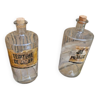 Pair of apothecary bottles in blown glass