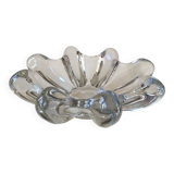 Large pocket organic floral shape/Corolla/Starry. Art Vannes France unsigned. Crystal.