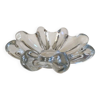 Large pocket organic floral shape/Corolla/Starry. Art Vannes France unsigned. Crystal.