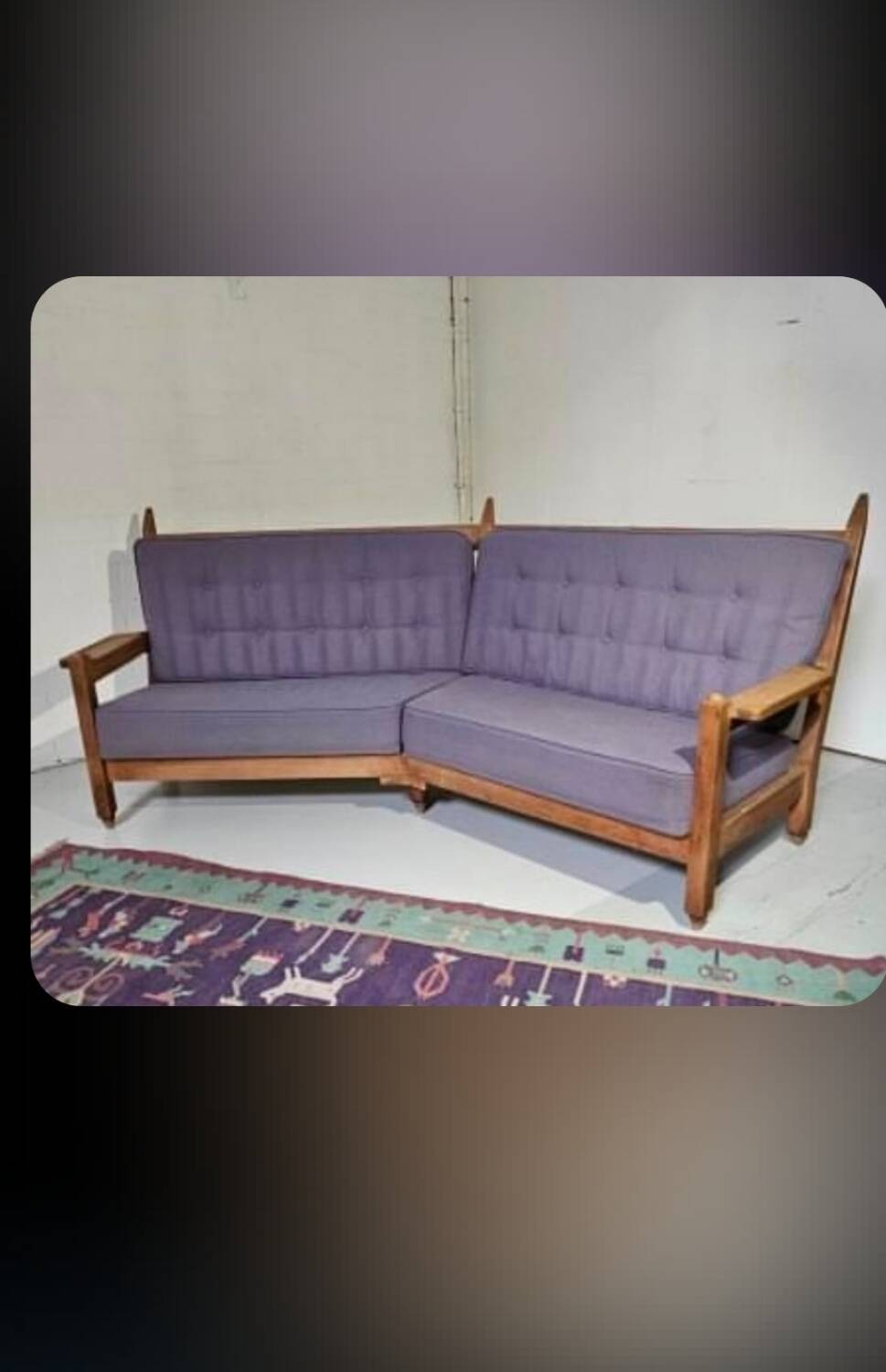 Canapé Guillerme et Chambron en chêne 1960