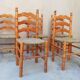 Lot de 5 chaises paillées vintage style espagnol