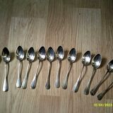 Box of 12 old silver spoons, 18gr 19th century