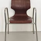 Set of Six Curved Beech Desk Chairs by Pagholz Flötotto with Armrests, Germ