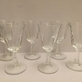 Set of 6 glasses with alcohol