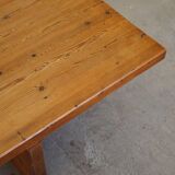 Modern Swedish coffee table in solid pine by Sven Larsson, brutalist, 1970s.