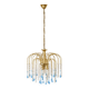 Vintage chandelier with blue Murano glass pendants.