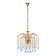 Vintage chandelier with blue Murano glass pendants.